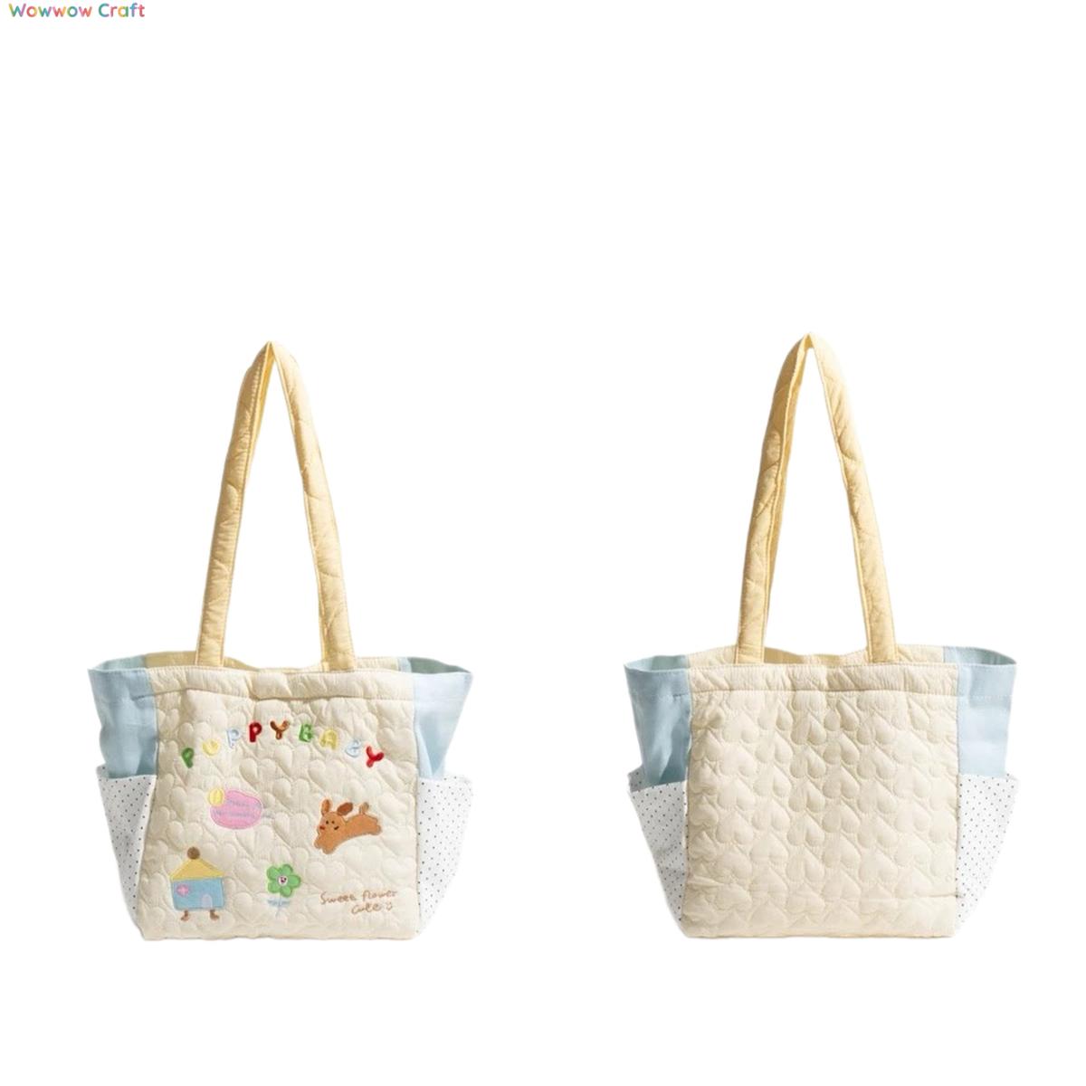 Shoulder Bags,Totes,Puppy Embroidered Tote Bag - Large Capacity Autumn and Winter Tote Bag Shoulder Bag